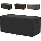 Kingling Deck Box Cover, Outdoor Storage Box Cover for Keter XXL 230 Gallon Deck Box Waterproof Outside Storage Bench Deck Boxes Covers Black (58" L x 33" W x 34" H)
