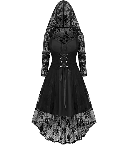 hooded lace up high low dress JMSUN Women Sweater Costume Drop Shoulder Longline Gothic Pullover Outfit Black : Clothing, Shoes & Jewelry glitter tulle fits waist around 26 💛 Guess Sunset Lace Name:Bundle11684_2024-09-30T16:10:389