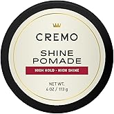 Cremo Hair - Premium Barber Grade Pomade, High Hold & Shine, Hair Styling, 4 Oz
