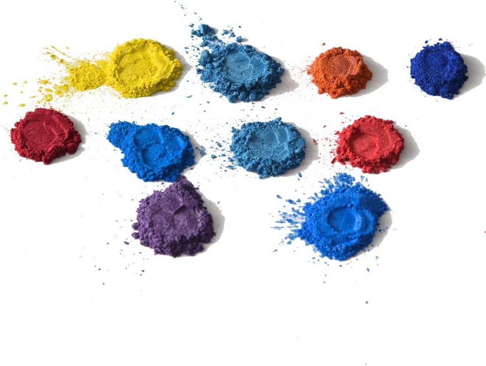Pigment Powder Mica Epoxy Resin Color- 10 Colors 3.53oz 100g Resin Pigment for DIY Arts, Crafts, Bath Bombs, Paint, Epoxy, Resin, Lip Balms, Nail Polish, or Soap Making Supplies, Coloring Mix …