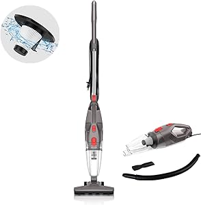 MOOSOO Vacuum Cleaner, 15KPa 4-in-1 Upright Vacuum Stick Vacuum Cleaner with HEPA Filters for Hard Floor Lightweight Home pet Hair LT450