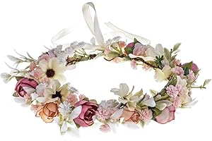 Floral Fall Camellia Flower Crown Rose Headpiece Wedding Bridal Flower Girl Halo Maternity Photo Props FL-03