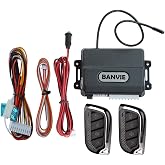 BANVIE Car Keyless Entry System, Car Central Power Door Lock Kit | 4 Button Remote Control Transmitter, Window rolling up, Car finding, Trunk Release, Central door lock automatically