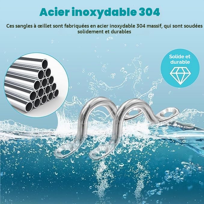 GZkushi 30 Stainless Steel Bridge Clips with 60 Screws & 1 Screwdriver for Boat and Kayak, Bridge, Car Shade Sail, Cano Rigging (6 mm)