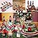 Monadicase Christmas Wine Bottle Cover Gift Wrapping Knitted Sweater Scarves and Hat for Home Party Kitchen Table Decoration 3 Designs - with 4 pcs Santa Claus Hat Cutlery Bags Set Cute Tableware Hold