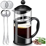 Bazzeff Prensa Francesa de Vidrio. Cafetera Francesa Para Café o Tisana.  Prensa Lefzo Disponible en 350 ml (1 taza) 750 ml (2 tazas) y 1 Litro (3  Tazas). French press Coffee Maker (