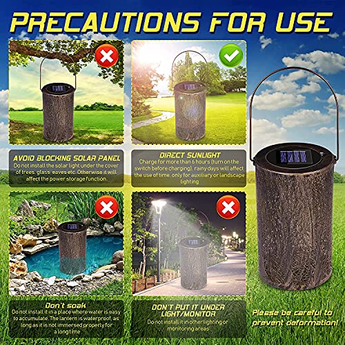 Solar Laterne Außen, Solar Garten Hängende Laterne, Solar Laterne Lichter für hängende Outdoor, Zylinderförmige Nachtlicht Wasserdicht IP44 mit Lichtempfindlichkeit, Solar Laterne für Aussen, Garten
