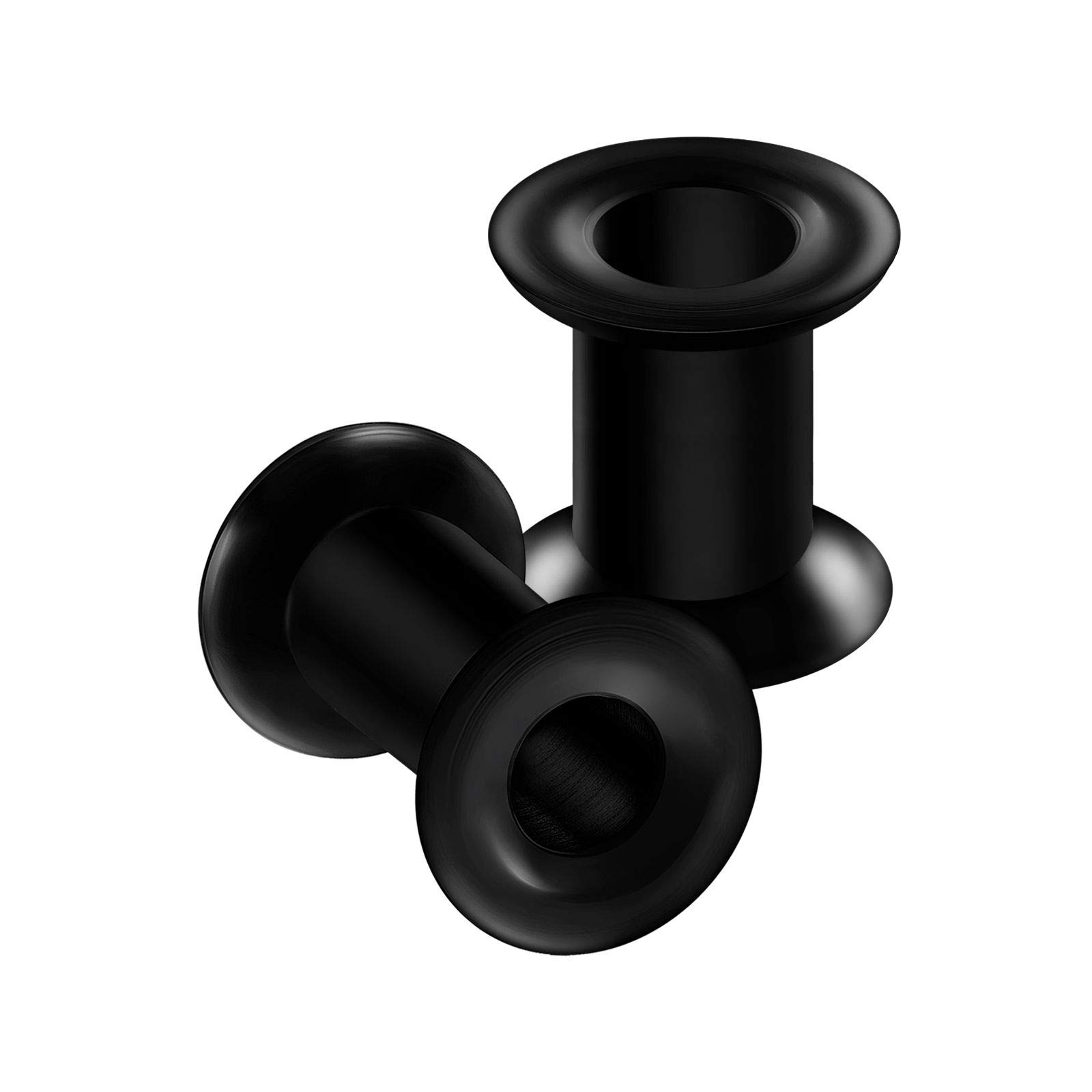 2PCS Silicone Black 2g 6mm Double Flared Saddle Earring Stretcher Ear Tunnel Gauges Lobe Piercing Jewellery 5223