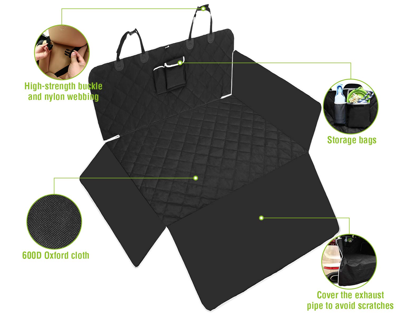 Pecute Car Boot Cover for Dogs, Boot Liner Protector - Waterproof, Washable, Dirt Resistant, Protective Blanket for Cargo Liner, Trunk Travel Blanket for Cars, SUVs, Trucks