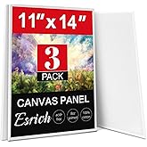 ESRICH Canvas Boards for Painting, 3 Pack Canvases for Painting 11x14 Cotton Primed Acid Free Blank Canvas Panels for Oil Paint, Watercolor, Acrylic Paint, Gouache and Tempera.