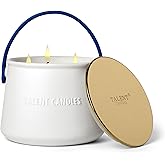 Candles for Home Scented - Scandinavian Style 3 Wick Candle - 30 Hours Long-Lasting Ceramic Candle Jar - Soy Candles Non Toxic with Minimalist Design - Summer Night