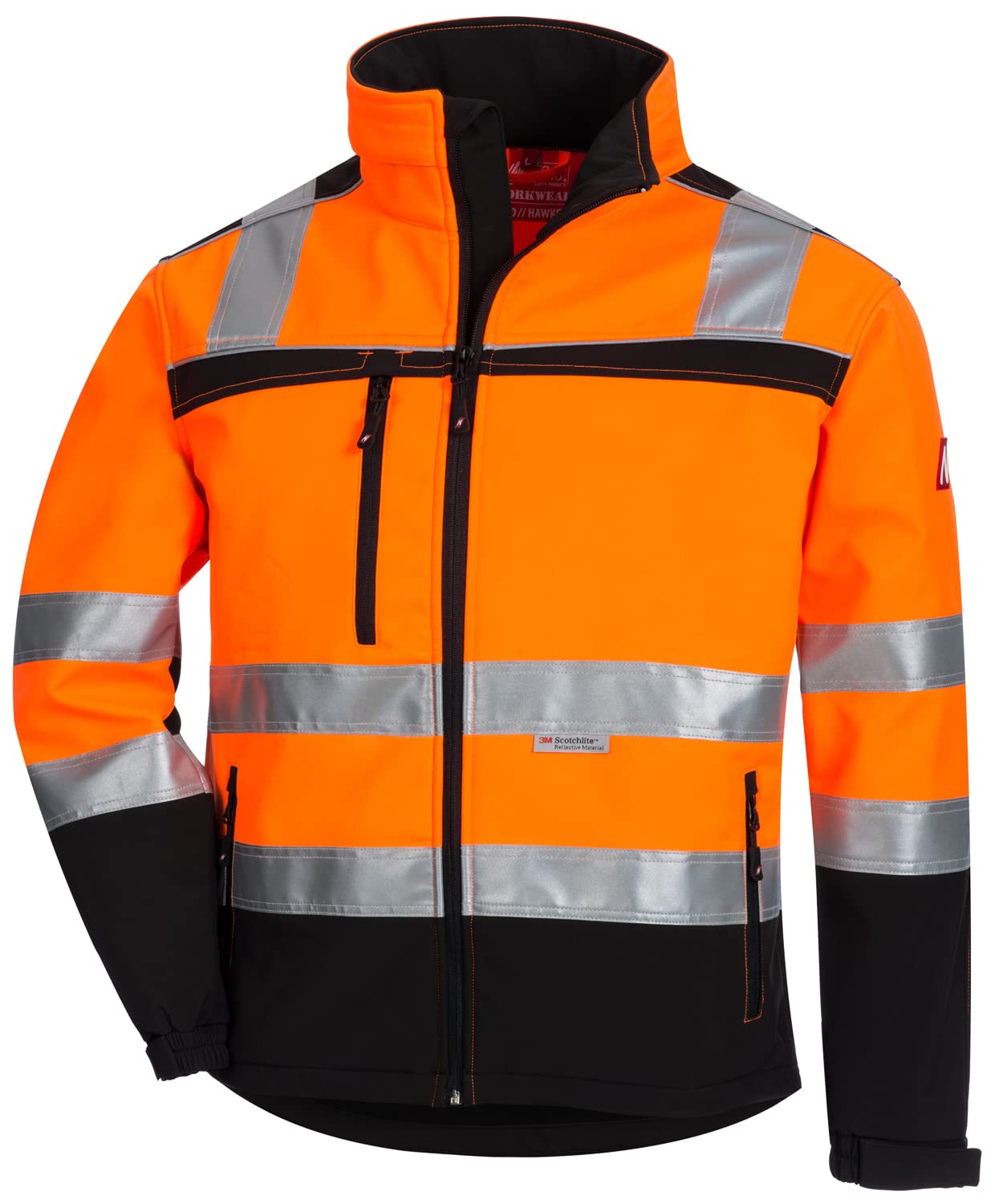 Nitras Motion Tex Viz 7170 High Visibility Jacket - Softshell Jacket in Warning Colour for Work - Neon Orange - XXL