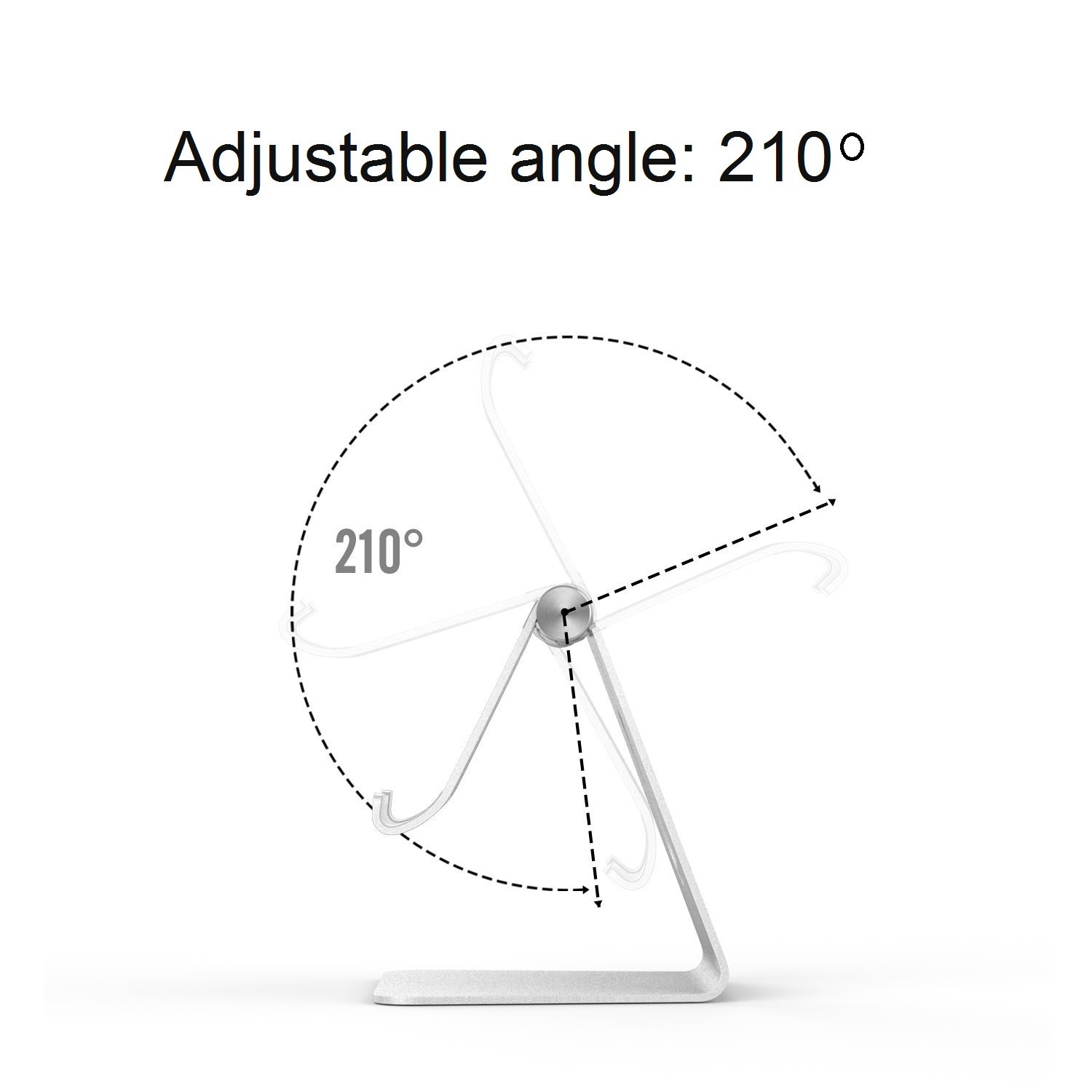 Desktop Cell Phone Stand Tablet Stand, Aluminum Stand Holder for Mobile Phone (All Size) and Tablet 10.1\