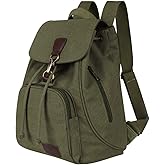 Qyoubi Canvas Fashion Backpacks Purse Casual Outdoor Shopping Daypacks Sports Rucksack Hiking Travel Multipurpose Bag Green