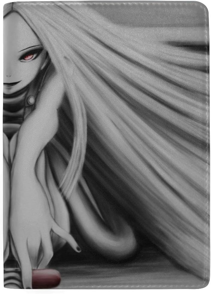 Luches Eureka Seven Anemone Girl Hands Sword Smile Leather Passport Holder Cover Case Travel One Pocket