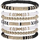 GIGB PBDK Heishi Clay Bead Bracelets, Surfer Colorful Boho Multi Layer Stacked Stretch Bracelets, Fashionable Beach Party Jewelry Gifts for Women