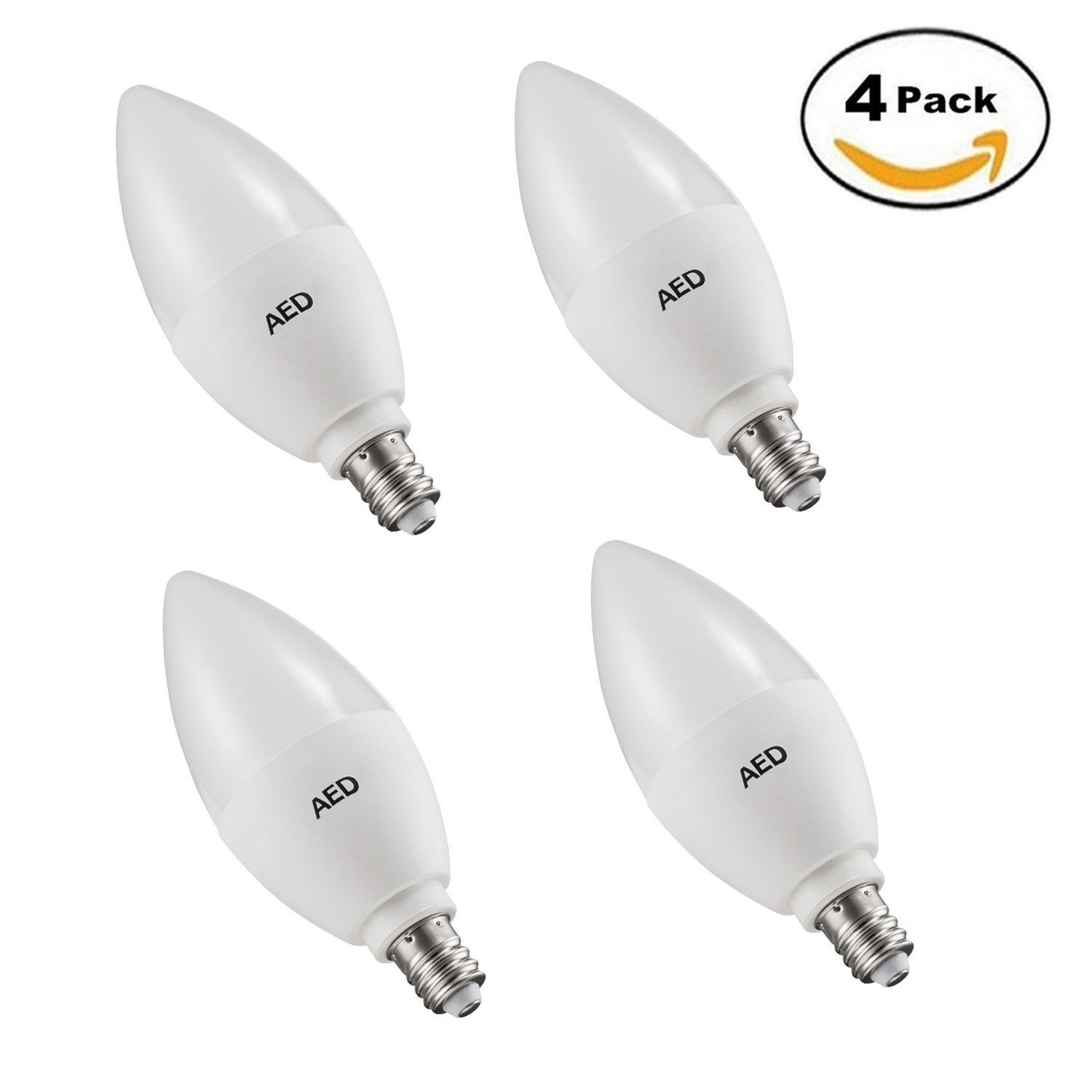AED Lighting LED Candle Light Bulb 6W 2700K Warm White 470 Lumens E12