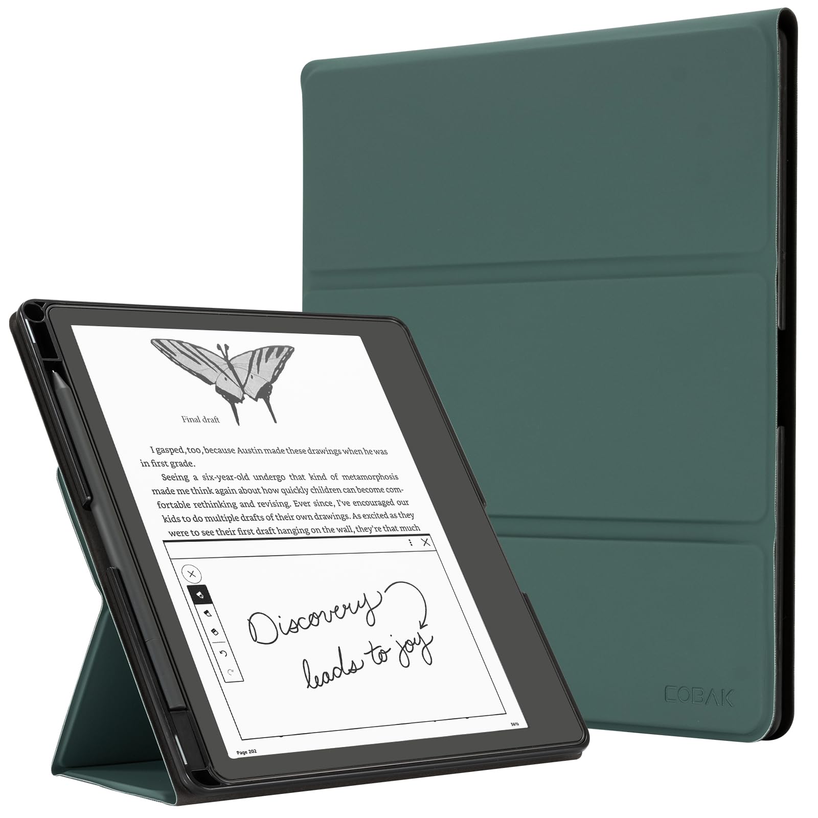 Photo 1 of CoBak Case for ebook Reader with Two Viewing Angles - All New PU Leather Cover with Auto Sleep Wake, Pen Holder for ebook Reader, Dark Green