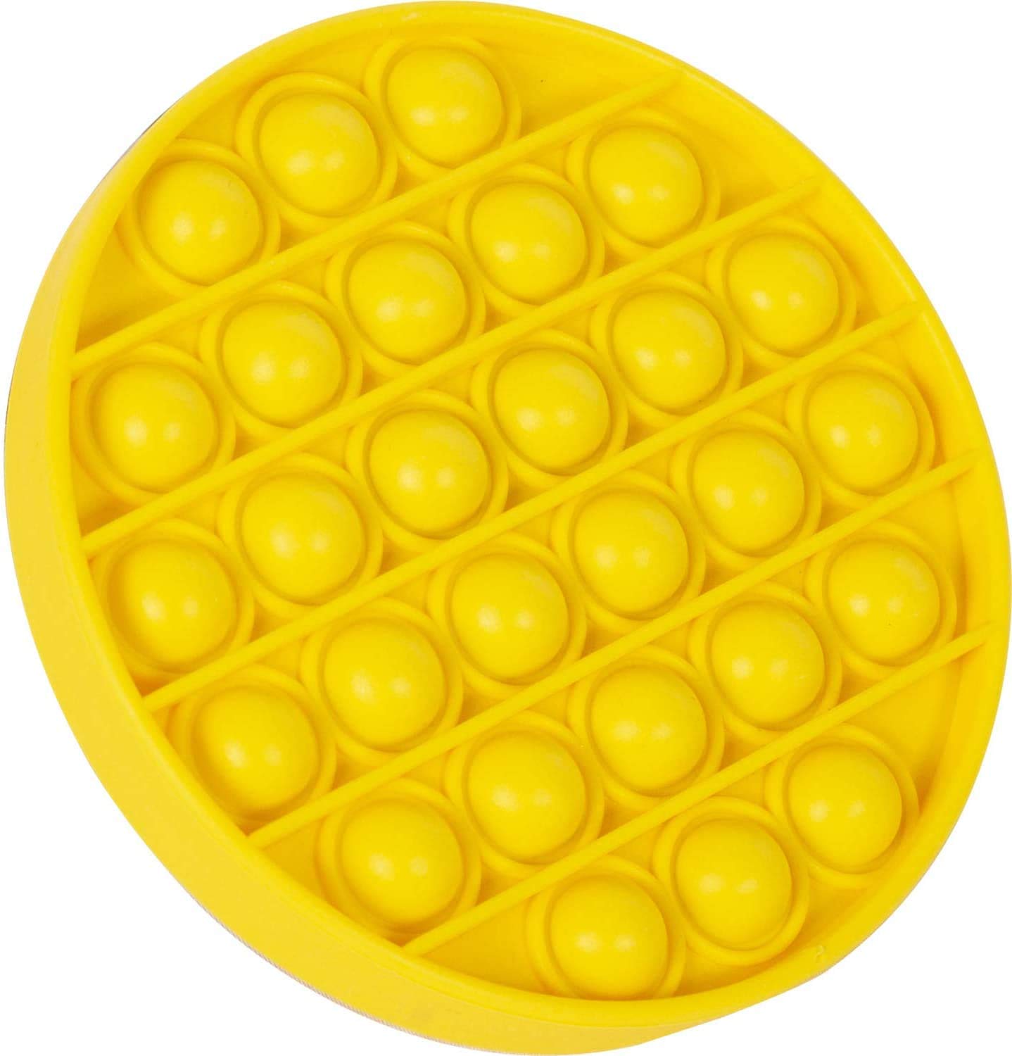 Push Pop it Sensory Fidget Toy Stress Reliever 1 Piece Squeeze Help Anti Anxiety Relief Tool Help for Children Adult Friend Family Gift Squishy Silicone Easy Restore Emotions AE (Circle, Yellow)