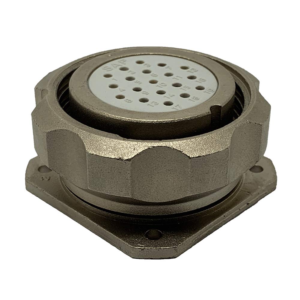 CEEP 9209319L00S000 Circular Connector, Receptacle with Coupling Nut, 319L Insulator, Female, Panel Mount, Nickel Finish