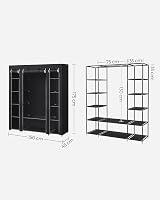 SONGMICS Fabric Wardrobe Portable Wardrobe 12 Compartments 45x150x175 cm view 4