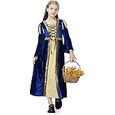 yolsun Renaissance Dress Girls Costume Medieval Princess for Kids Halloween Outfit Dress Up