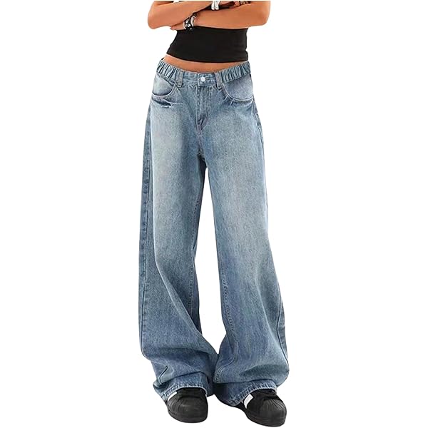 Floerns Women's Y2k Baggy Jeans Women 2025 Low Waist Cross Print