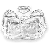 Luxtea Crystal Teapot Heating Base Glass Teapot Warmer In Heart Shape Heat Resistant for Heating Tea or Beverages