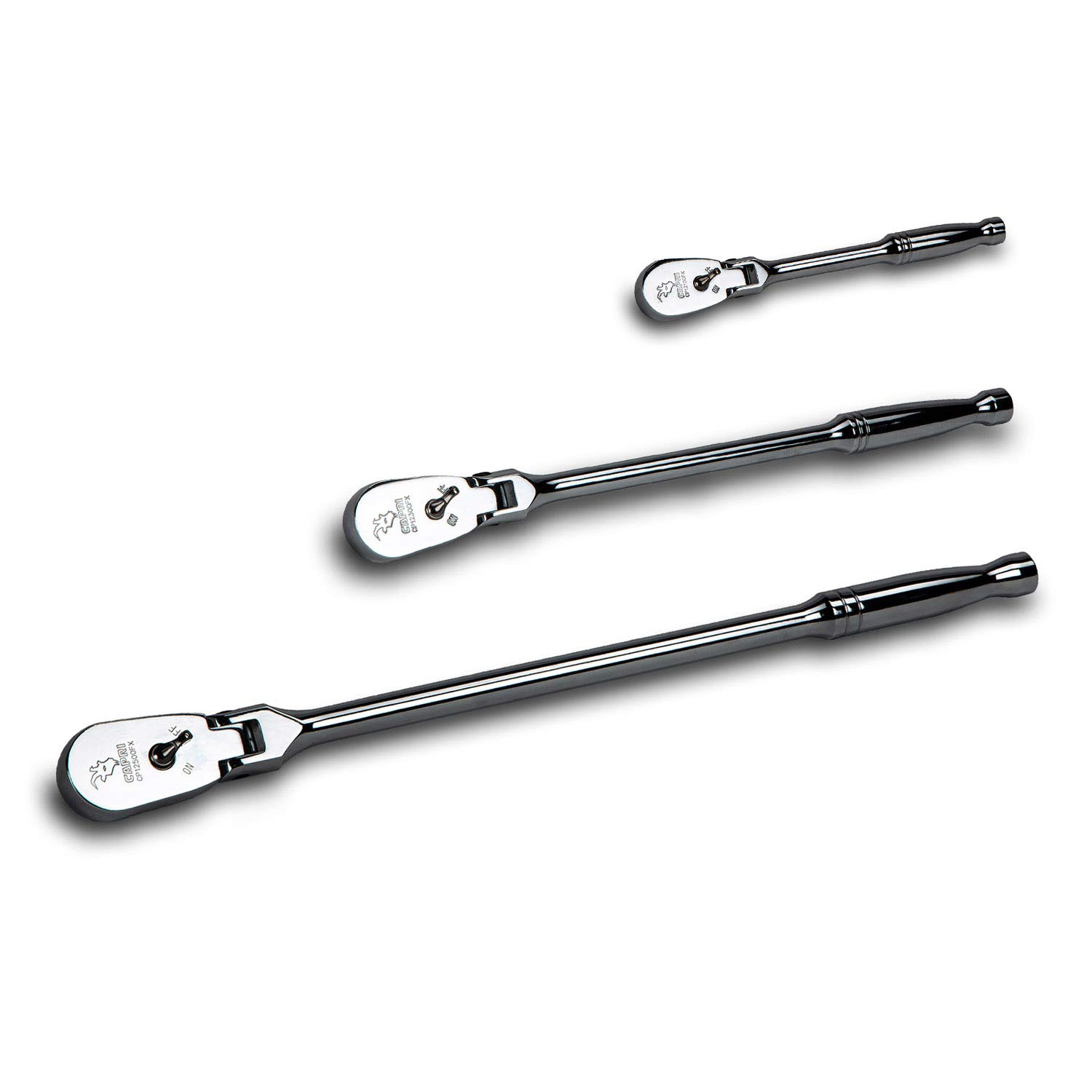 Capri Tools Ratchets, True 72-Tooth, 5-Degree Swing Arc (3-Piece Set/Flex-Head Low Profile), (Model: CP12000FX) — image 1