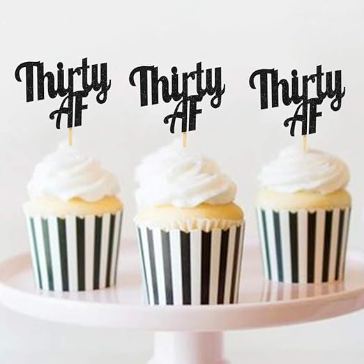 Amazon Com Thirty Af Cupcake Toppers For 30th Birthday 30th