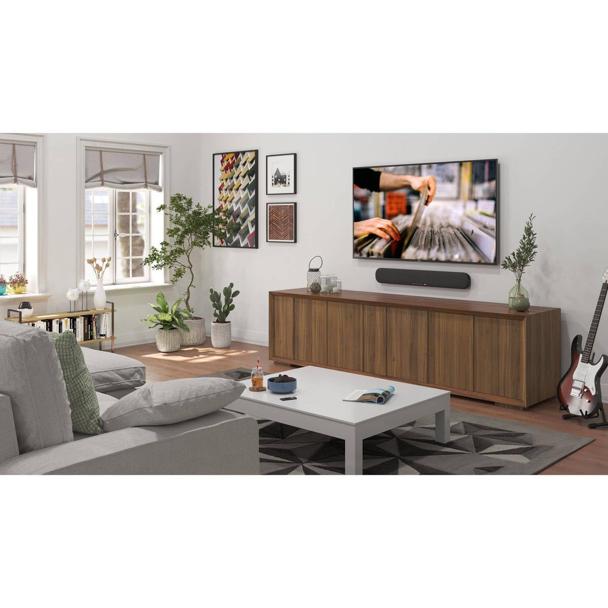Yamaha Audio SR-B20A Sound Bar with Built-in Subwoofers and Bluetooth, Black