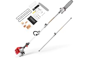 NICTEMAW Pole Saw Gas Powered, Reach to 16 FT Extendable Tree Trimmer Powerful 58CC 2-Cycle Gas Chainsaw Cordless Tree Pruning Saw for Tree Trimming and Branch Cutting