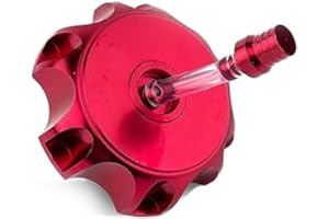 E-riding 49.5mm Gas Fuel Tank Cover Cap, CNC Aluminum Alloy Dirt Bikes Gas Cap with Breather Valve for 50cc 70cc 90cc 110cc 125cc 140cc 150cc 160cc Pit Dirt Motor Bike, Not Fit for ATV (Red)