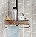 MetroDecor mDesign Bathroom Shower Tension Caddy for Shampoo, Conditioner, Soap - Sand/Bronze