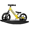 Strider 12” Sport Bike (Yellow) + Rocking Base - Helps Teach Baby How to Ride a Balance Bicycle - for Kids 6 Months to 4 Years - Easy Assembly & Adjustments