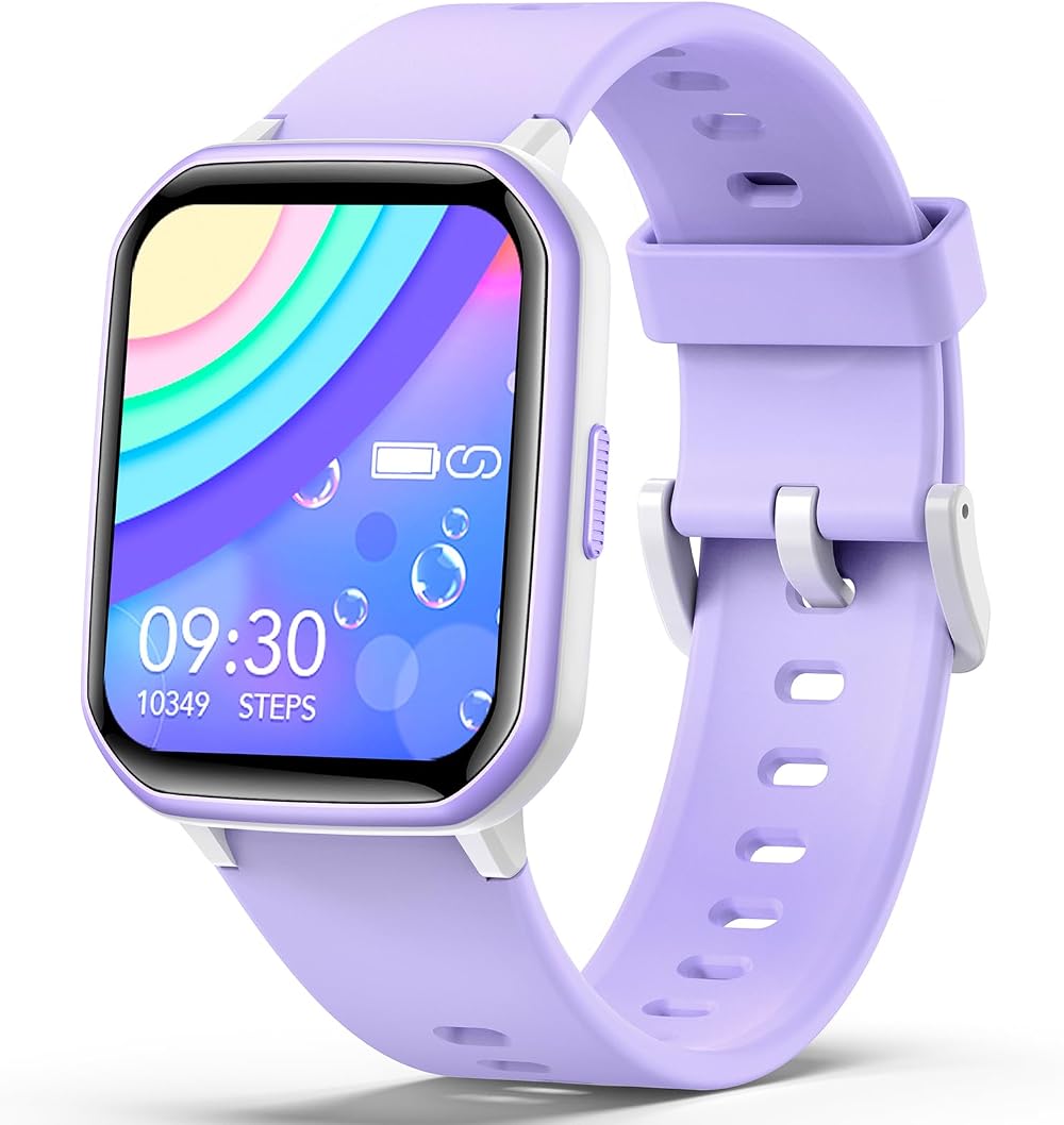 teslahero Kids Smartwatch Purple Heart Rate Sleep Tracker Activity Waterproof