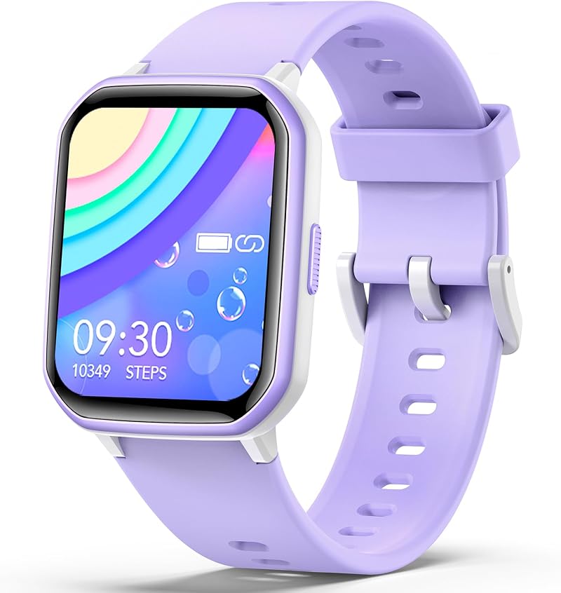 teslahero Kids Smartwatch Purple Heart Rate Sleep Tracker Activity Waterproof