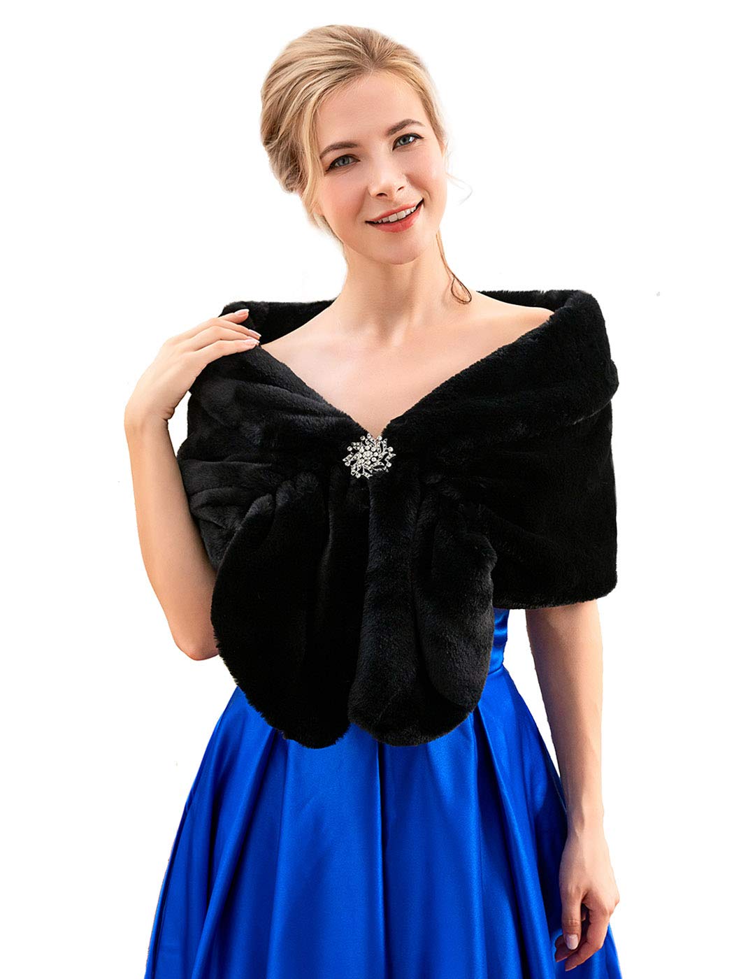 Artio Women's Faux Fur Wraps and Shawls Stole Shrug Winter Bridal Wedding Cape Artio Women's Faux Fur Wraps and Shawls Stole Shrug Winter Bridal Wedding Cape