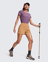 CRZ YOGA Women's Lightweight Mid Rise Hiking Shorts
