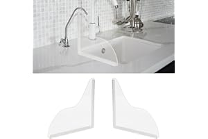 Emperoch 2 Pcs Acrylic Shower Splash Guard, 21x19cm Self Adhesive Bathtub Corner Splash Guard, Detachable Waterproof Water Ba