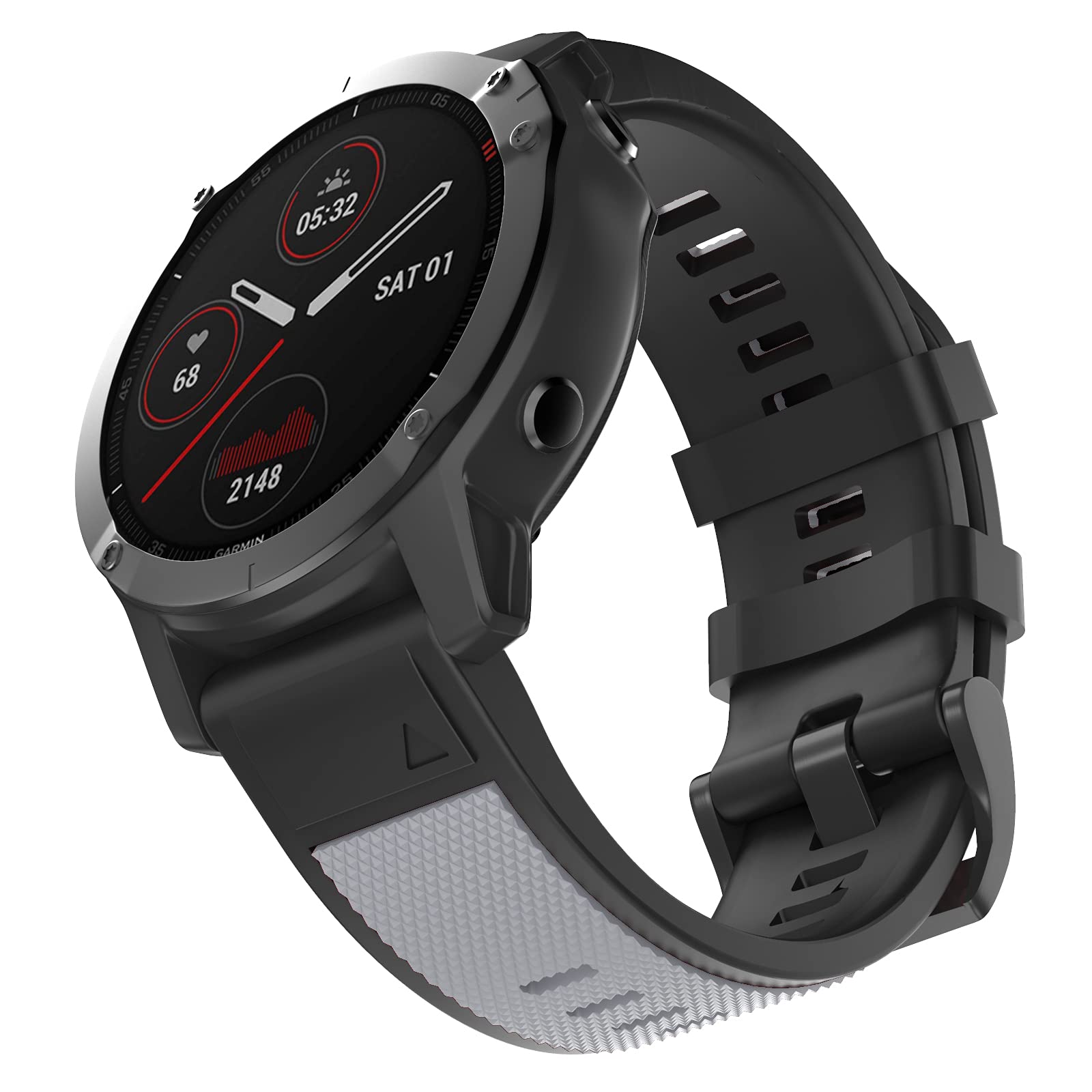 MYSNBKN for Garmin Fenix 5 Strap, 22MM Width Soft Silicone Strap for Fenix 6/Fenix 6 Pro/Forerunner 935/945/Approach S60/Quatix 5