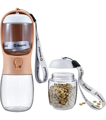 Leak Proof Dog Water Bottle With Portable Food & Poop Bag Dispenser