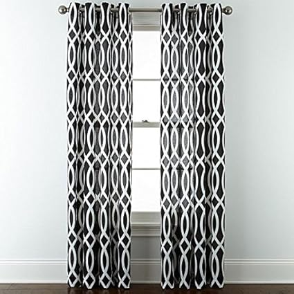 Amazon Com Jcpenney Home Cotton Classics Ogee Grommet Top Curtain