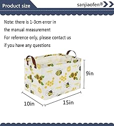 Sanjiaofen Rectangular Kids Storage Bins,Bee Basket