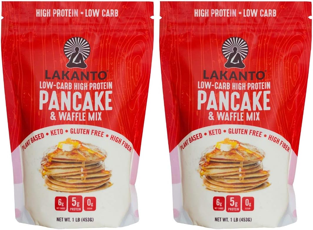 Lakanto Low Carb, 6 Net Carb, Gluten-free, Pancake Mix | Original 1 Pound Per Bag (Pack Of 2)
