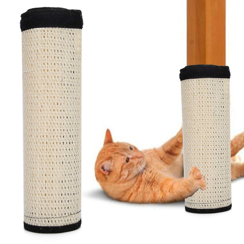 Redxiao Scratch Board Legs, Furniture Protect White Scratching Post Furniture Sofa Sisal Scratch Protect, Furniture for Cats Pets Leg Table (White)