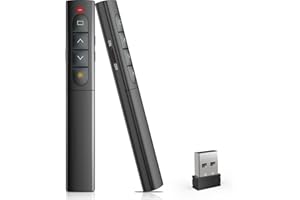 IGBRIRANT Presentation Clicker Wireless Slide Remote for Powerpoint PPT Slideshow, USB Presenter Pointer Advancer for Office Classroom Laptop/Computer/Mac Red Light