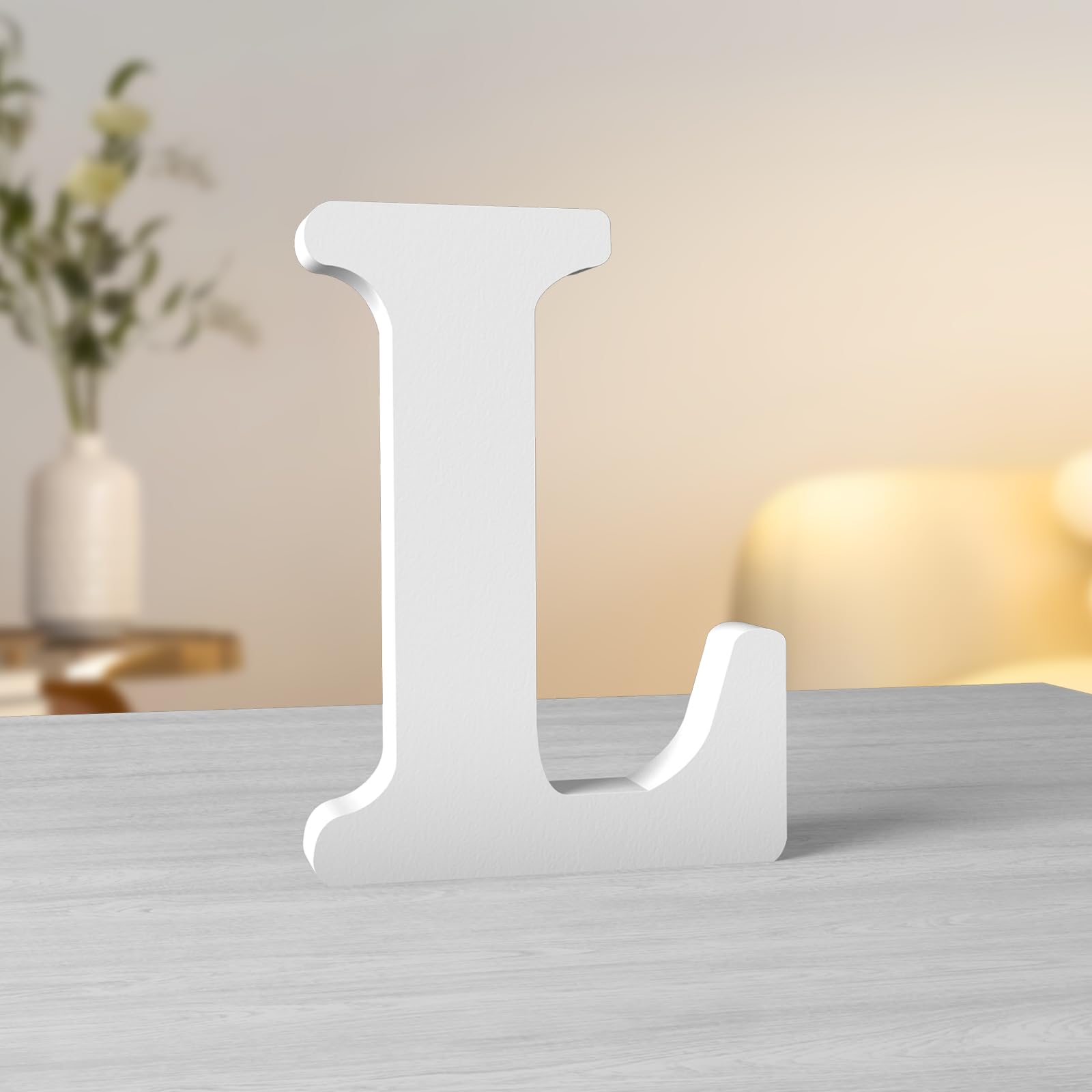 Aruatu White Wood Letters - 6 Inch Unfinished Decorative Standing Letters for Wall Decor and Craft - Adult and Children's Names — image 1