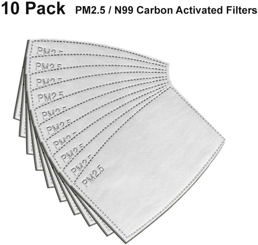 Zaowole 10x PM2.5 Activated Carbon Filter Replaceable Anti Haze Filter Paper for Mask,Health Household Home Kitchen All-Purpose Household Cleaning Supplies