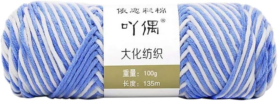 Ivo Ryan 100g Milk Cotton Yarn - Soft Chunky Wool Roving Knitting Yarn Thickness Warm Hat Yarn Hand, Baby Knitwear Yarn Cotton Milk Yarn Kit for Crochet, Knitting, Woven Sweater (Dark Blue)